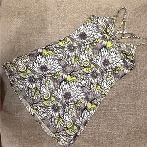 Prana Floral Mini Dress - Black, White, Green